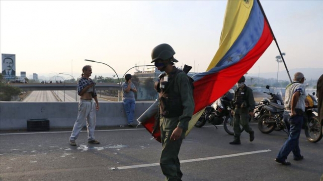 Güney Amerika ülkesi Venezuela'da, 30 Nisan 2019'da askeri ve sivil bir darbe girişimi başlatıldı. Fotoğraf: AA